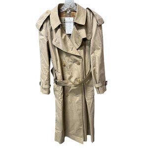 Burberry The Westminster Long Trench Coat Beige Cotton Womens Classic Style